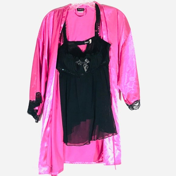 Frederick's of Hollywood Other - Frederick's of Hollywood bundle Pink Robe Black